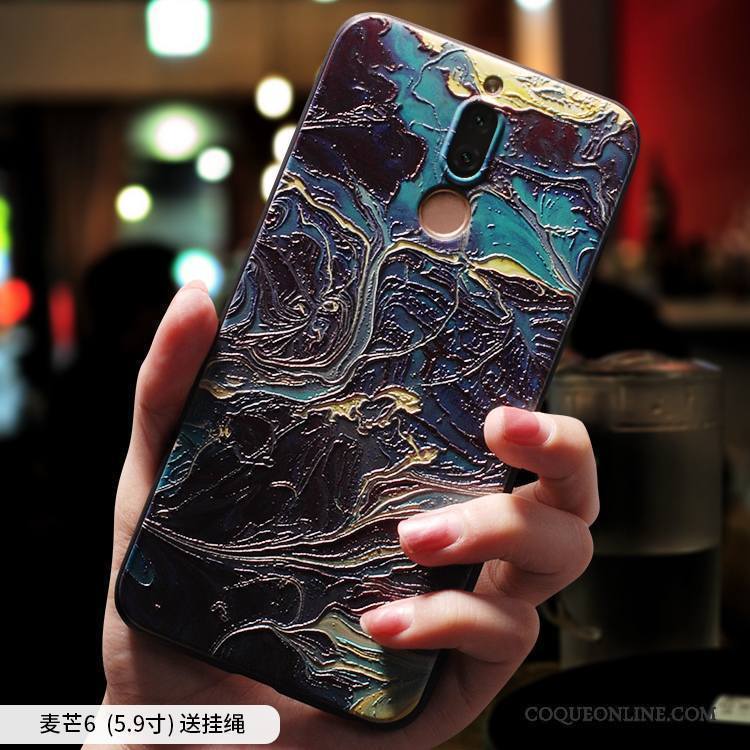 Huawei Mate 10 Lite Coque Tout Compris Ornements Suspendus Silicone Incassable Fluide Doux Étui Art