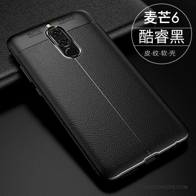 Huawei Mate 10 Lite Fluide Doux Marque De Tendance Incassable Silicone Coque De Téléphone Noir