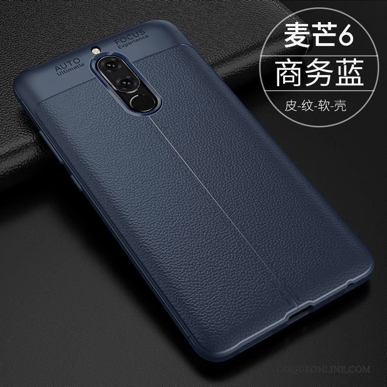 Huawei Mate 10 Lite Fluide Doux Marque De Tendance Incassable Silicone Coque De Téléphone Noir