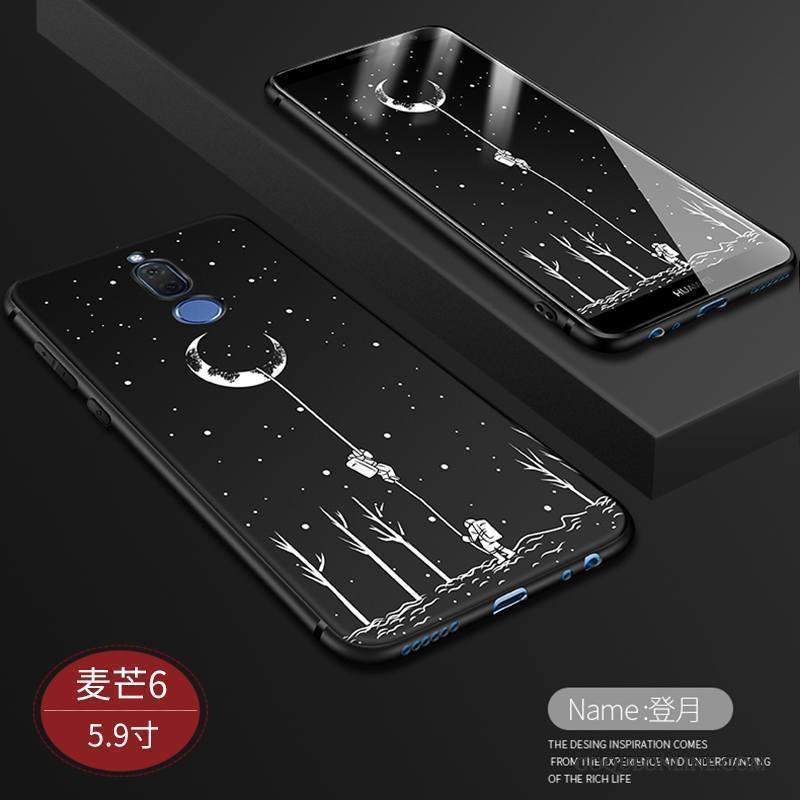 Huawei Mate 10 Lite Fluide Doux Protection Silicone Délavé En Daim Incassable Coque De Téléphone Bleu