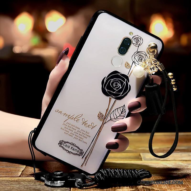 Huawei Mate 10 Lite Ornements Suspendus Gaufrage Fluide Doux Noir Coque De Téléphone