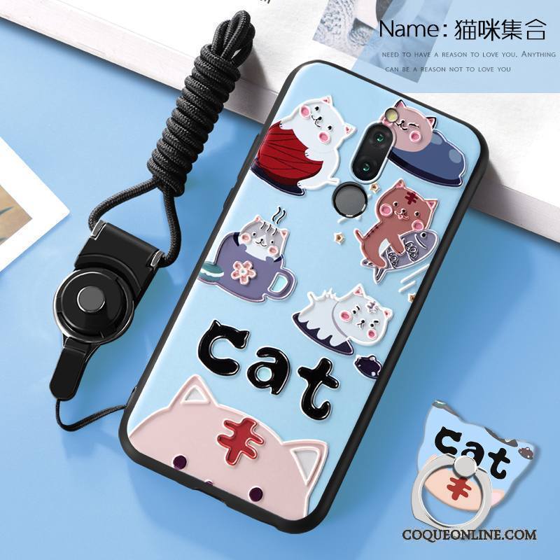 Huawei Mate 10 Lite Protection Étui Coque De Téléphone Tout Compris Vin Rouge Dessin Animé Gaufrage