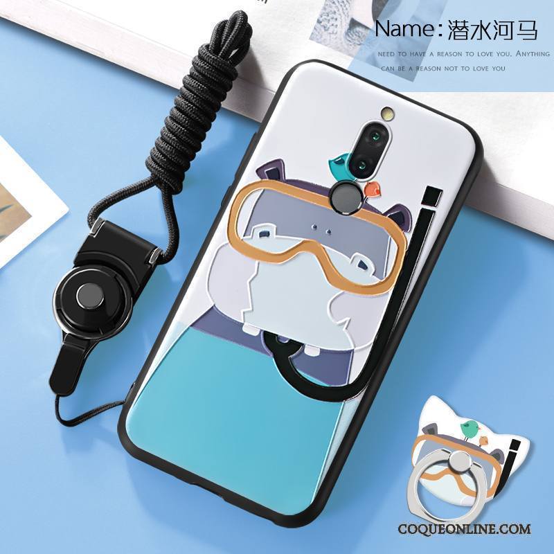 Huawei Mate 10 Lite Protection Étui Coque De Téléphone Tout Compris Vin Rouge Dessin Animé Gaufrage