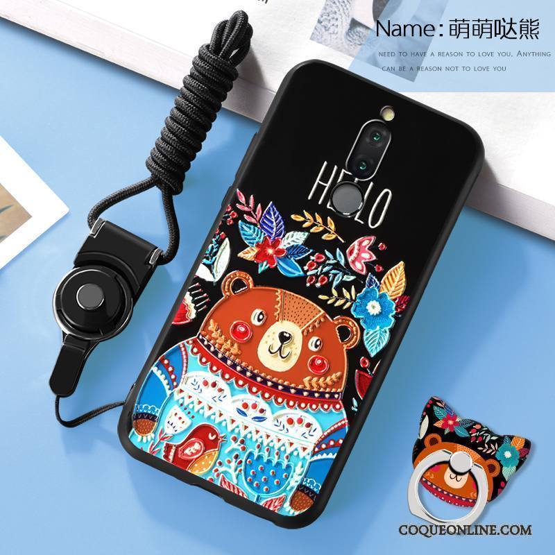 Huawei Mate 10 Lite Protection Étui Coque De Téléphone Tout Compris Vin Rouge Dessin Animé Gaufrage