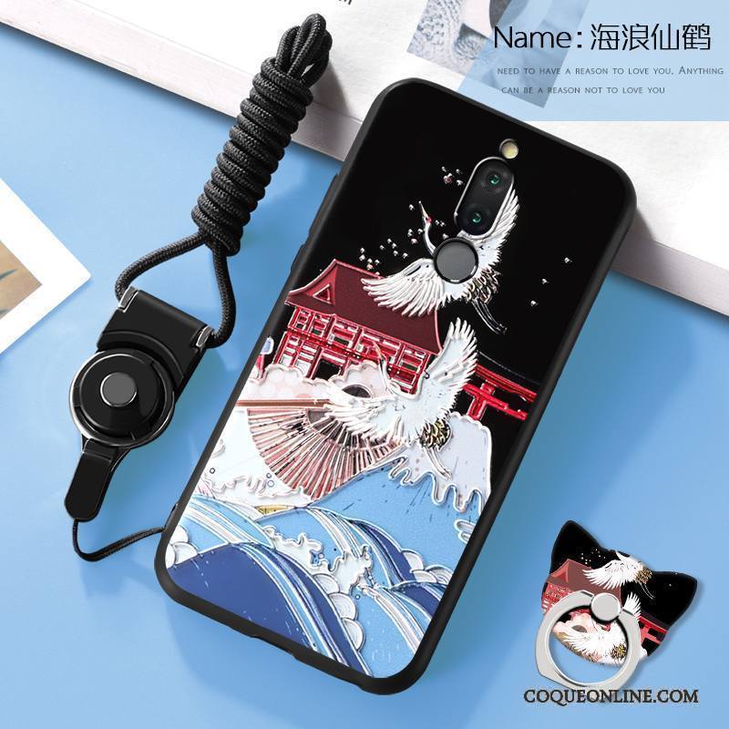 Huawei Mate 10 Lite Protection Étui Coque De Téléphone Tout Compris Vin Rouge Dessin Animé Gaufrage