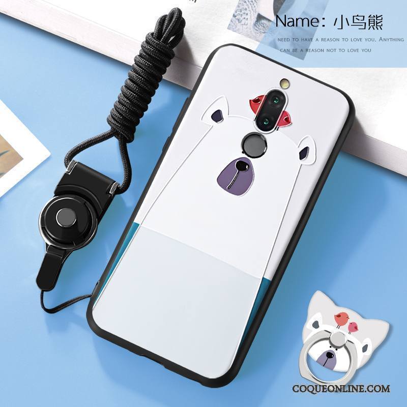 Huawei Mate 10 Lite Protection Étui Coque De Téléphone Tout Compris Vin Rouge Dessin Animé Gaufrage