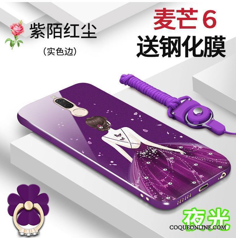 Huawei Mate 10 Lite Violet Rose Coque De Téléphone Silicone Personnalité Tout Compris Lumineuses