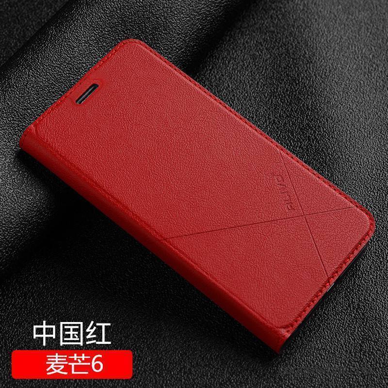 Huawei Mate 10 Lite Étui En Cuir Coque De Téléphone Incassable Rouge Protection Clamshell