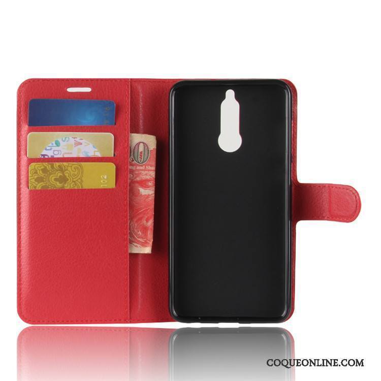 Huawei Mate 10 Lite Étui En Cuir Téléphone Portable Protection Noir Portefeuille Coque