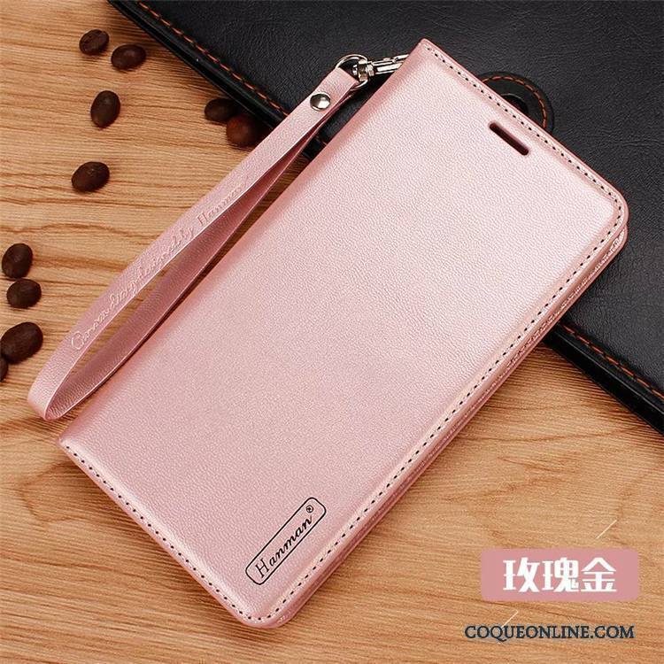 Huawei Mate 10 Lite Étui Étui En Cuir Coque De Téléphone Protection Clamshell Cuir Véritable Or