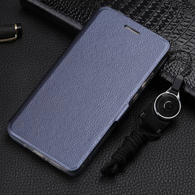 Huawei Mate 10 Ornements Suspendus Coque De Téléphone Tout Compris Noir Étui En Cuir Incassable Clamshell