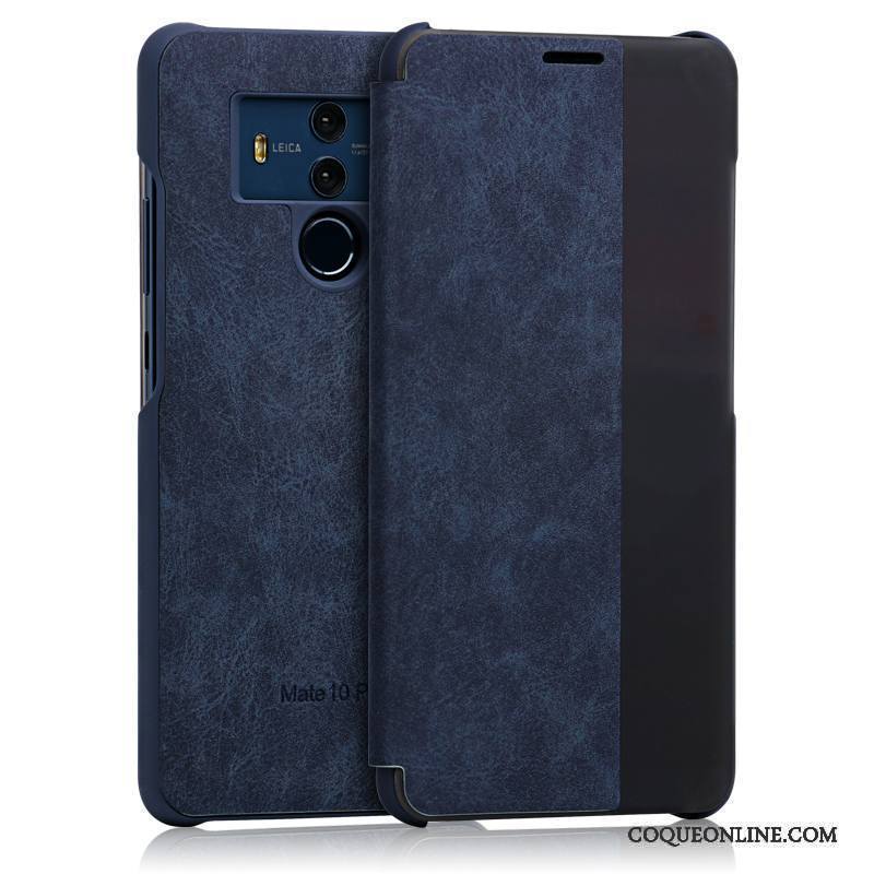 Huawei Mate 10 Pro Bleu Housse Business Protection Coque De Téléphone Incassable Étui En Cuir