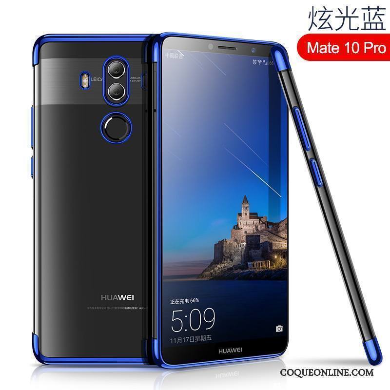 Huawei Mate 10 Pro Coque De Téléphone Transparent Rouge Incassable Très Mince Silicone Tout Compris