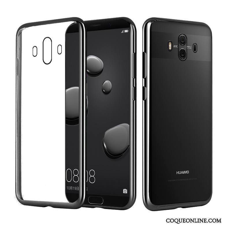 Huawei Mate 10 Pro Coque De Téléphone Transparent Silicone Luxe Or Placage Élégant