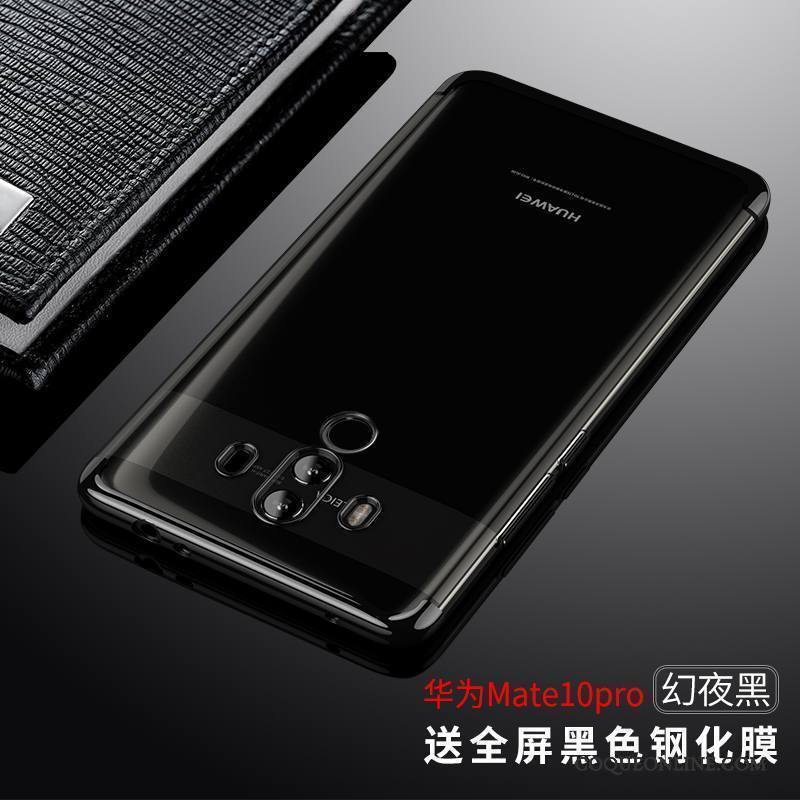 Huawei Mate 10 Pro Coque Fluide Doux Rouge Silicone Transparent Marque De Tendance Étui Placage