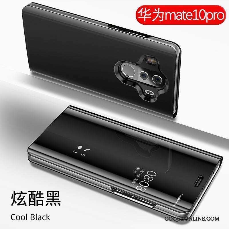 Huawei Mate 10 Pro Coque Housse Étui En Cuir Incassable Miroir Protection Tout Compris Violet