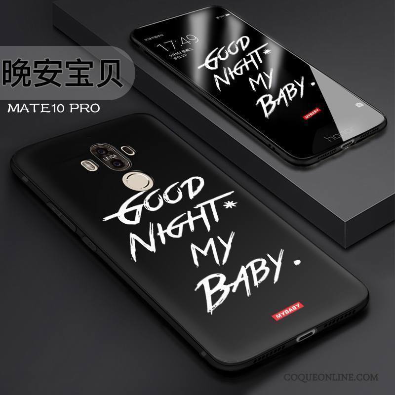 Huawei Mate 10 Pro Coque Incassable Protection Délavé En Daim Fluide Doux Tout Compris Étui Noir