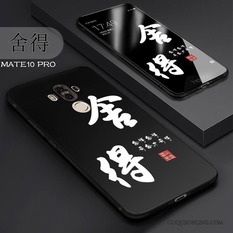 Huawei Mate 10 Pro Coque Incassable Protection Délavé En Daim Fluide Doux Tout Compris Étui Noir