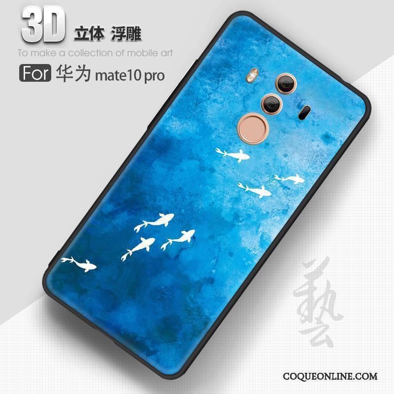 Huawei Mate 10 Pro Coque Tout Compris Personnalité Créatif Charmant Ornements Suspendus Bleu Clair Silicone
