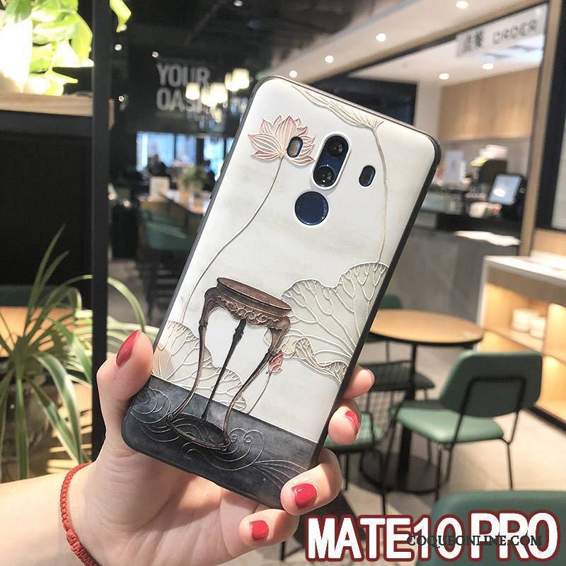 Huawei Mate 10 Pro Incassable Ornements Suspendus Bordure Protection Fluide Doux Coque De Téléphone Jaune