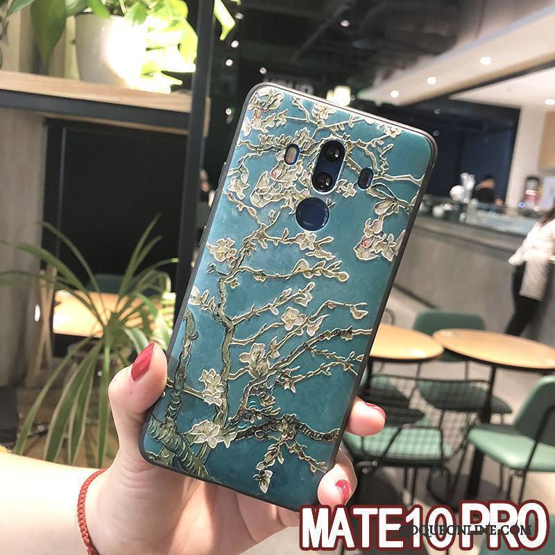 Huawei Mate 10 Pro Incassable Ornements Suspendus Bordure Protection Fluide Doux Coque De Téléphone Jaune