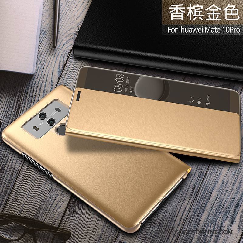 Huawei Mate 10 Pro Incassable Tout Compris Protection Étui En Cuir Housse Coque De Téléphone Or