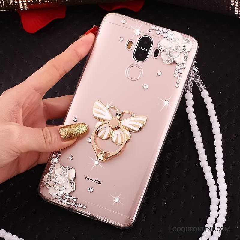 Huawei Mate 10 Pro Or Strass Coque De Téléphone Silicone Ornements Suspendus Papillon Tout Compris