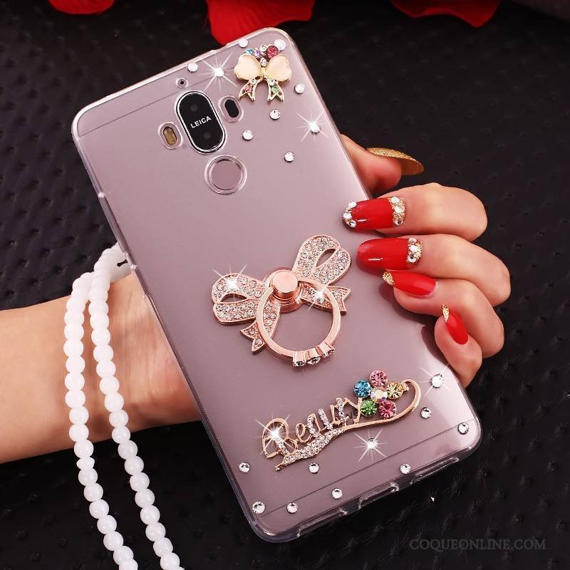 Huawei Mate 10 Pro Or Strass Coque De Téléphone Silicone Ornements Suspendus Papillon Tout Compris