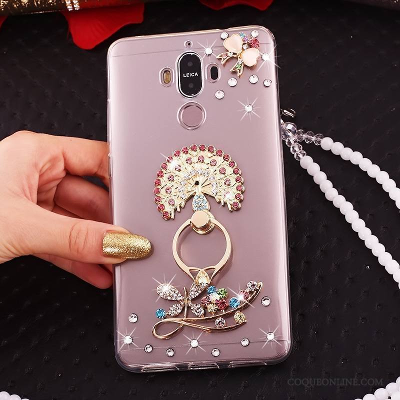 Huawei Mate 10 Pro Or Strass Coque De Téléphone Silicone Ornements Suspendus Papillon Tout Compris