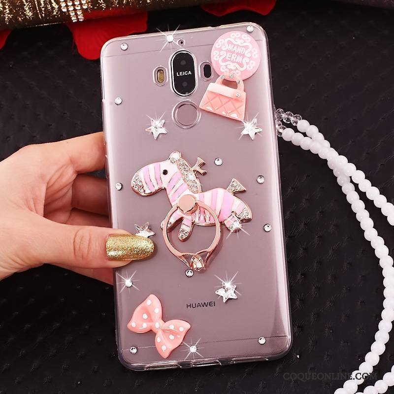 Huawei Mate 10 Pro Or Strass Coque De Téléphone Silicone Ornements Suspendus Papillon Tout Compris