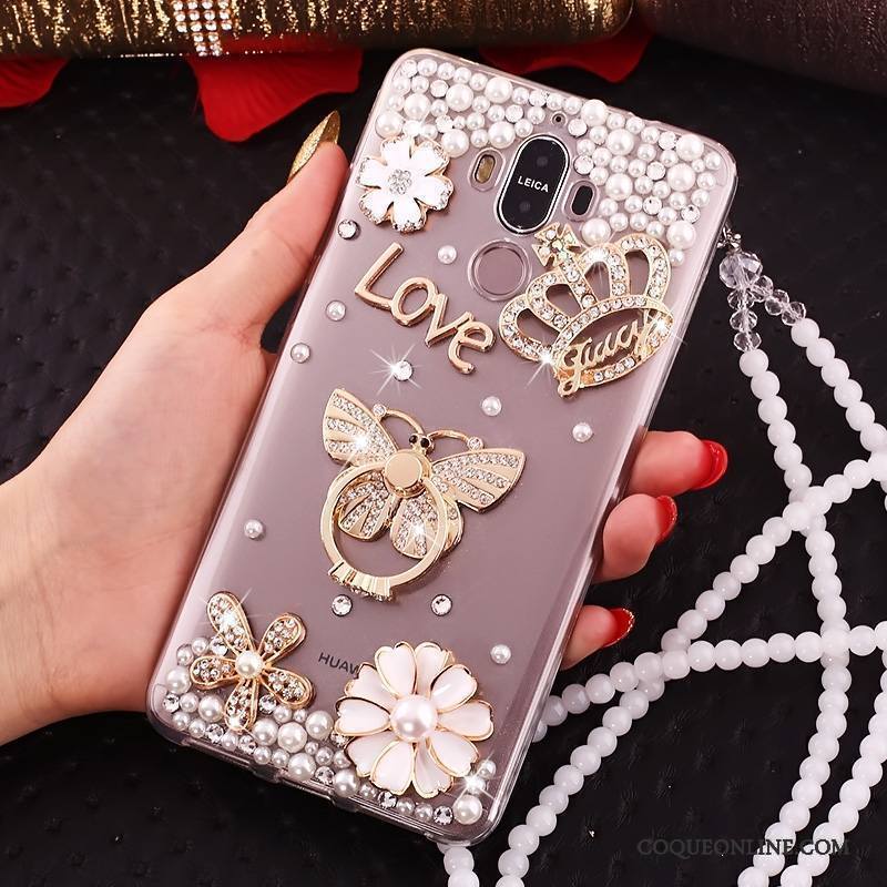 Huawei Mate 10 Pro Or Strass Coque De Téléphone Silicone Ornements Suspendus Papillon Tout Compris