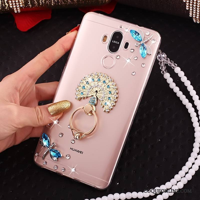 Huawei Mate 10 Pro Or Strass Coque De Téléphone Silicone Ornements Suspendus Papillon Tout Compris