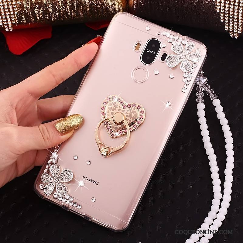 Huawei Mate 10 Pro Or Strass Coque De Téléphone Silicone Ornements Suspendus Papillon Tout Compris