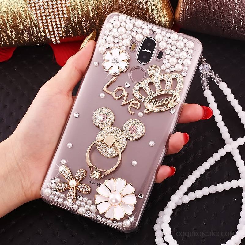 Huawei Mate 10 Pro Or Étui Strass Coque De Téléphone Transparent