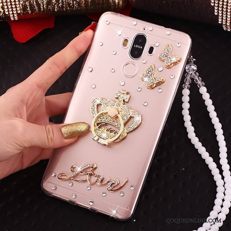 Huawei Mate 10 Pro Or Étui Strass Coque De Téléphone Transparent