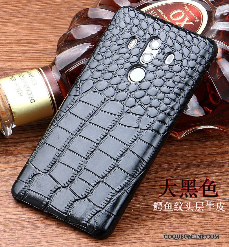 Huawei Mate 10 Pro Protection Étui En Cuir Marron Incassable Résistant À L'usure Personnalité Coque De Téléphone