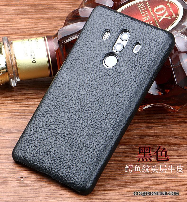 Huawei Mate 10 Pro Protection Étui En Cuir Marron Incassable Résistant À L'usure Personnalité Coque De Téléphone