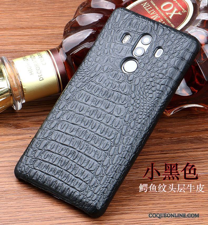 Huawei Mate 10 Pro Protection Étui En Cuir Marron Incassable Résistant À L'usure Personnalité Coque De Téléphone