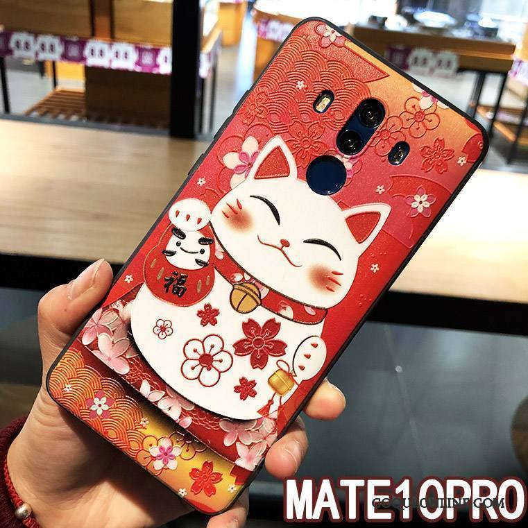 Huawei Mate 10 Pro Rouge Coque Chat Fluide Doux Richesse Tendance De Téléphone