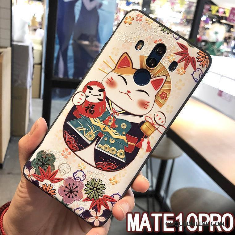 Huawei Mate 10 Pro Rouge Coque Chat Fluide Doux Richesse Tendance De Téléphone