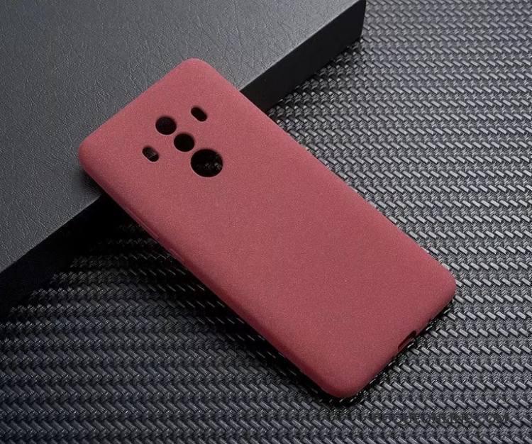Huawei Mate 10 Pro Rouge Incassable Fluide Doux Vin Rouge Silicone Coque De Téléphone Simple