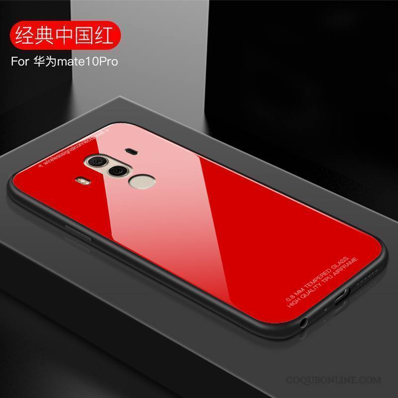 Huawei Mate 10 Pro Silicone Rose Verre Trempé Tout Compris Étui Couvercle Arrière Coque De Téléphone