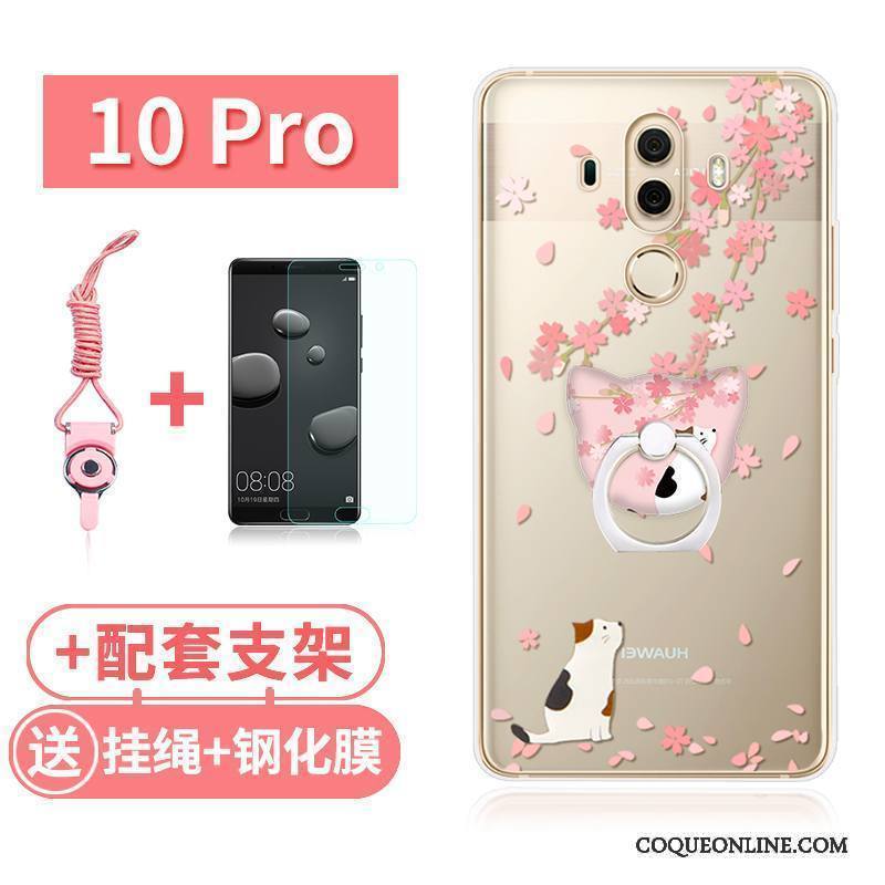 Huawei Mate 10 Pro Transparent Silicone Tout Compris Rose Étui Coque De Téléphone Lapin