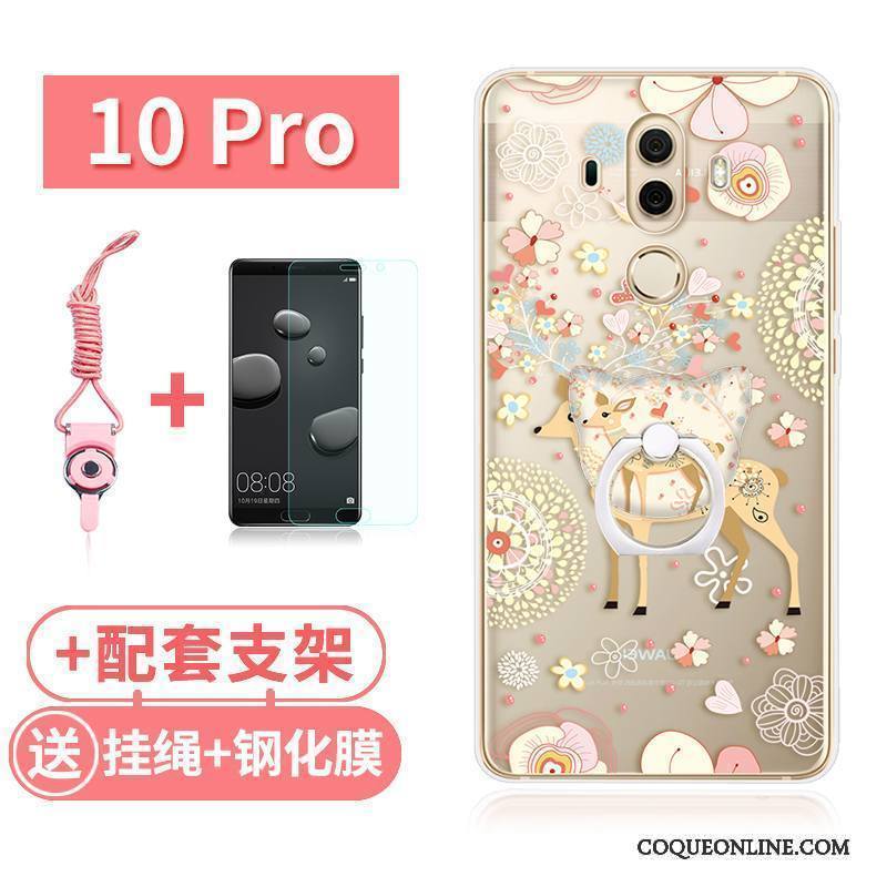 Huawei Mate 10 Pro Transparent Silicone Tout Compris Rose Étui Coque De Téléphone Lapin