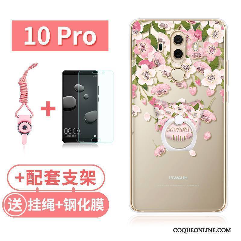 Huawei Mate 10 Pro Transparent Silicone Tout Compris Rose Étui Coque De Téléphone Lapin