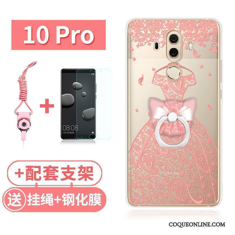 Huawei Mate 10 Pro Transparent Silicone Tout Compris Rose Étui Coque De Téléphone Lapin