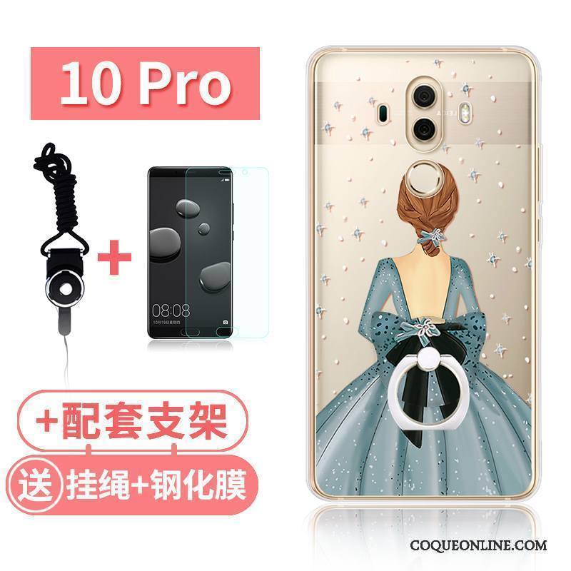 Huawei Mate 10 Pro Transparent Silicone Tout Compris Rose Étui Coque De Téléphone Lapin