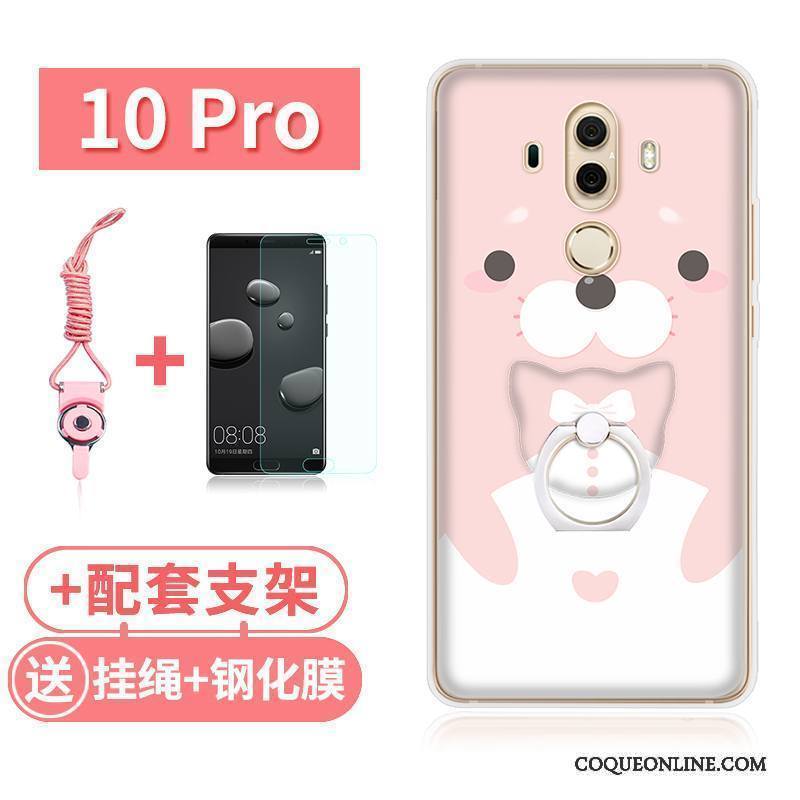 Huawei Mate 10 Pro Transparent Silicone Tout Compris Rose Étui Coque De Téléphone Lapin
