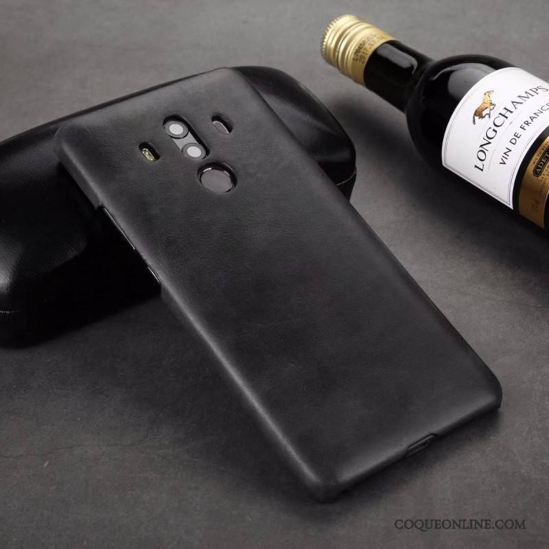 Huawei Mate 10 Pro Vintage Coque De Téléphone Étui Protection Délavé En Daim Cuir Véritable Étui En Cuir