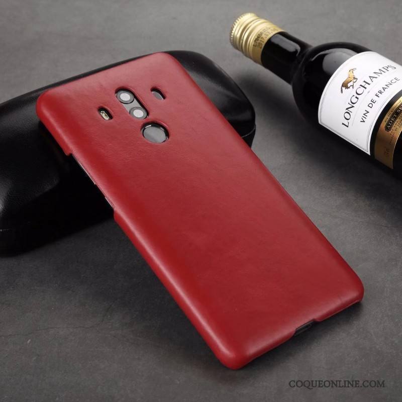 Huawei Mate 10 Pro Vintage Coque De Téléphone Étui Protection Délavé En Daim Cuir Véritable Étui En Cuir